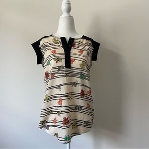 Unique Brooklyn Industries Striped Cat Blouse